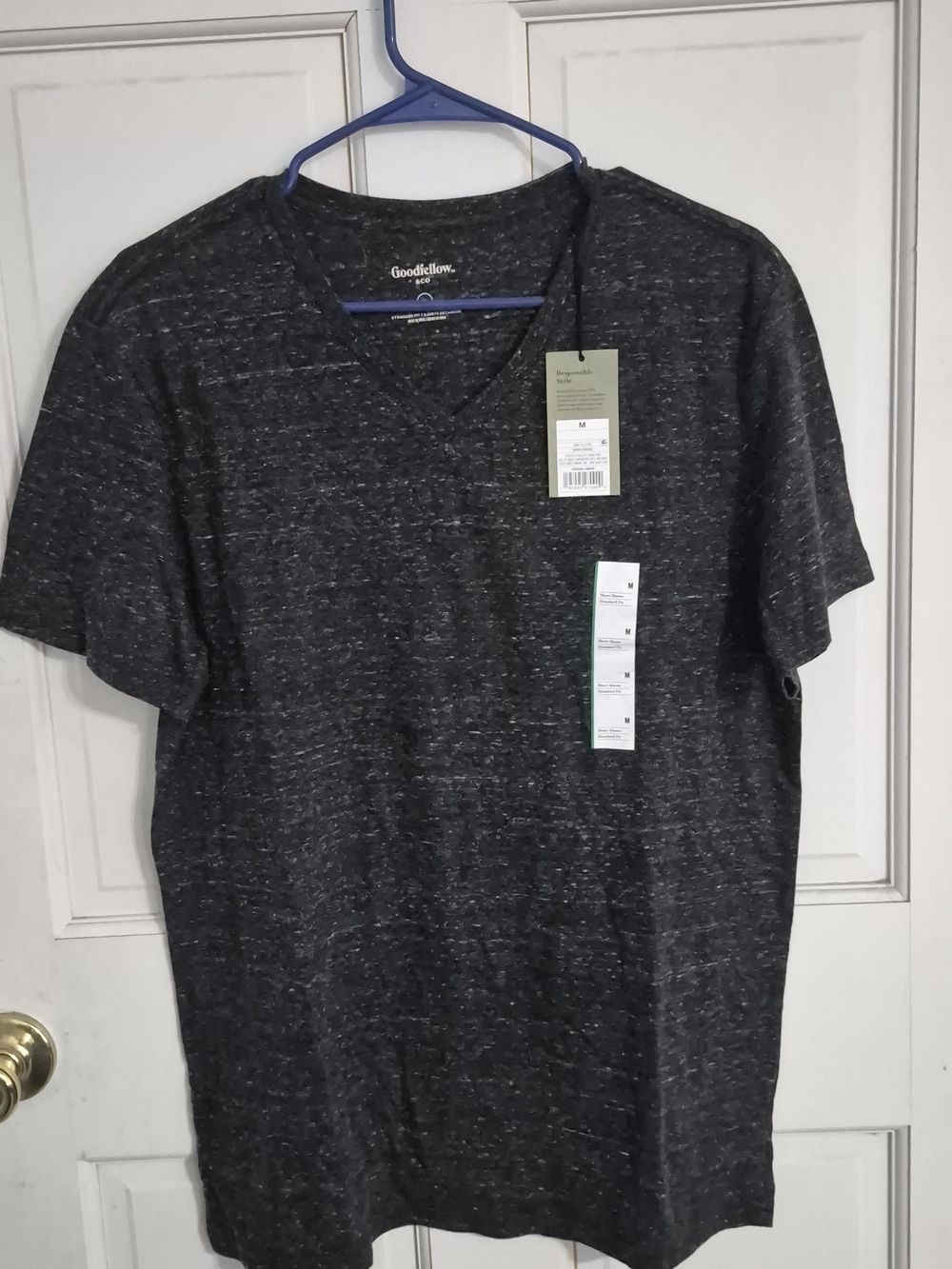 Goodfellow & Co Charcoal Heather Short Sleeve V-Neck Tee - Men's Medium
